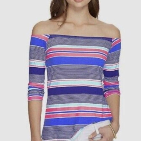 Lilly Pulitzer Boxy 3/4 Sleeve Blouse in Pink and Blue - Picture 6 of 6